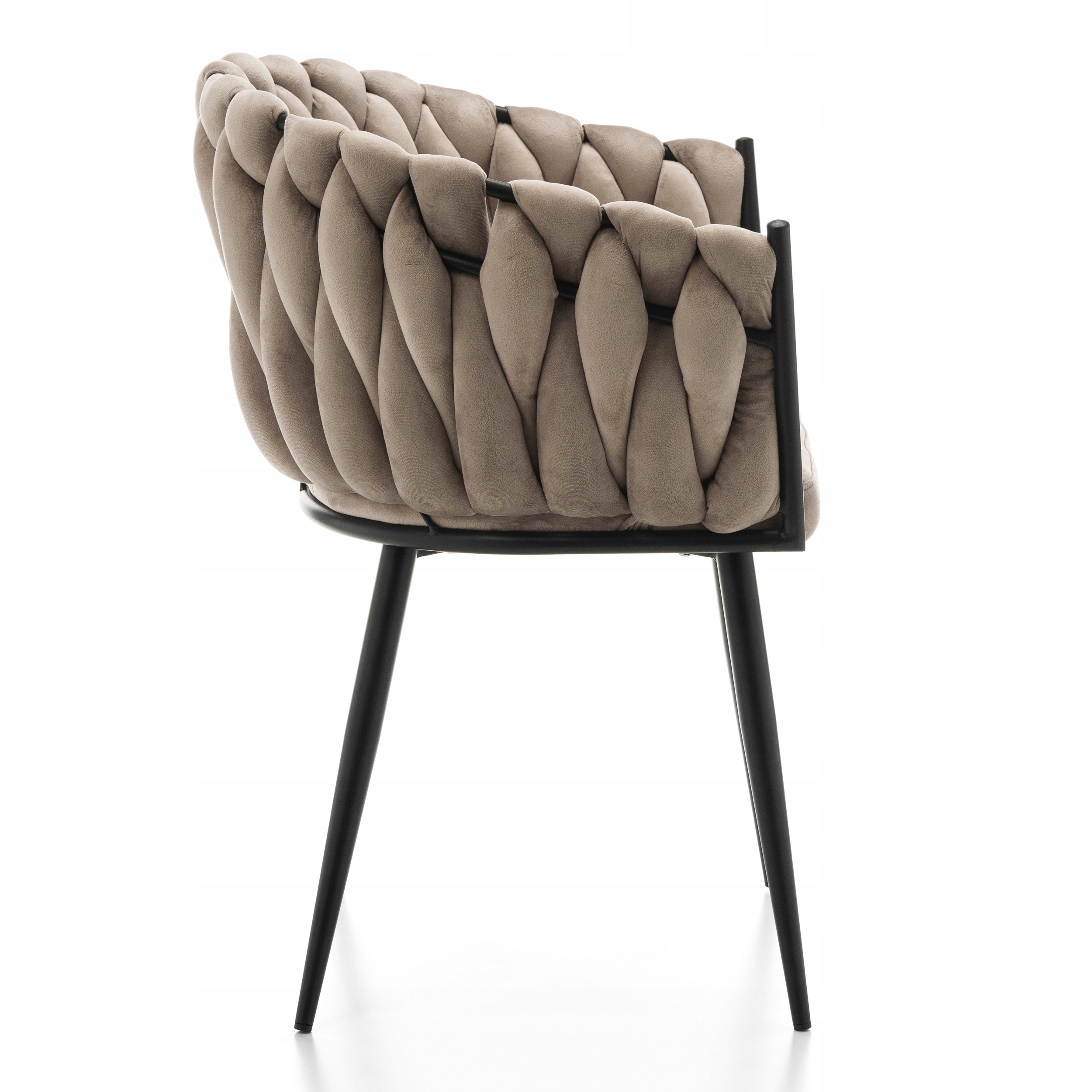 KRZESŁO TAPICEROWANE PLECIONE GLAMOUR SALON WELUROWE NOWOCZESNE LATINA Wysokość mebla 83 cm