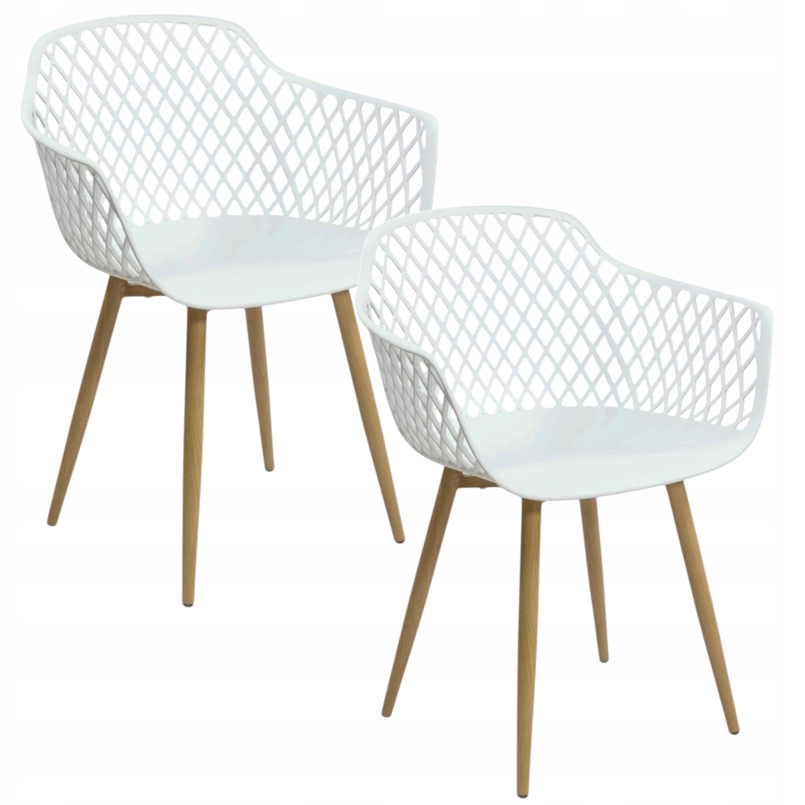 Skandinávské perforované křeslo Loft Bílé Moderní křeslo do obývacího pokoje Kuchyně x2