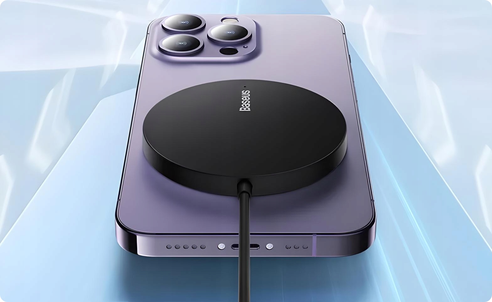 BASEUS SZYBKA ŁADOWARKA BEZPRZEWODOWA INDUKCYJNA QI MAGNETYCZNA MAGSAFE 15W Stan opakowania oryginalne