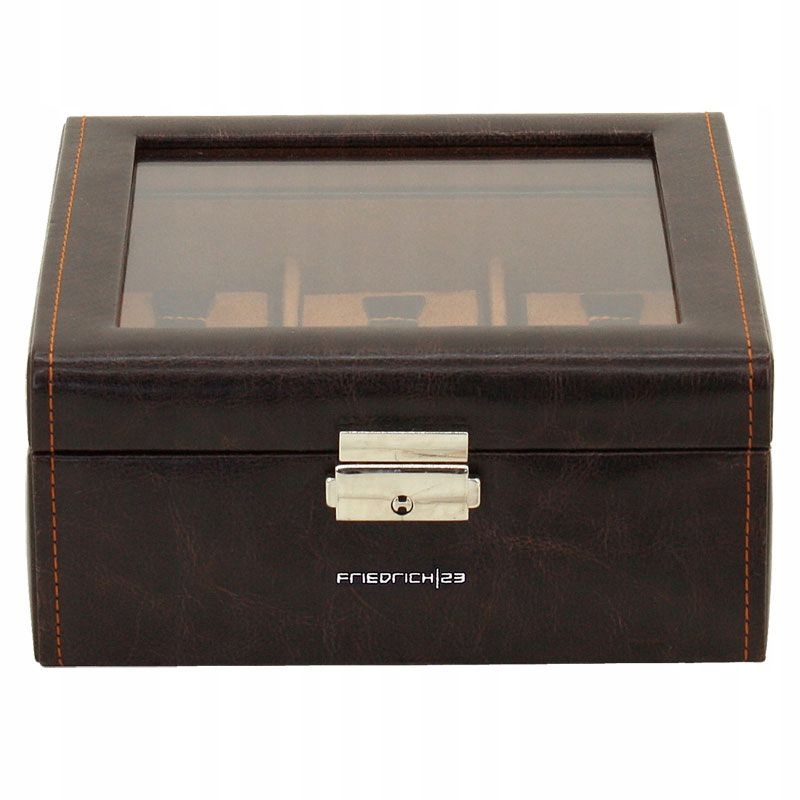 Pudełko etui skórzane na 6 zegarków Bond/braz Kolor brązowy