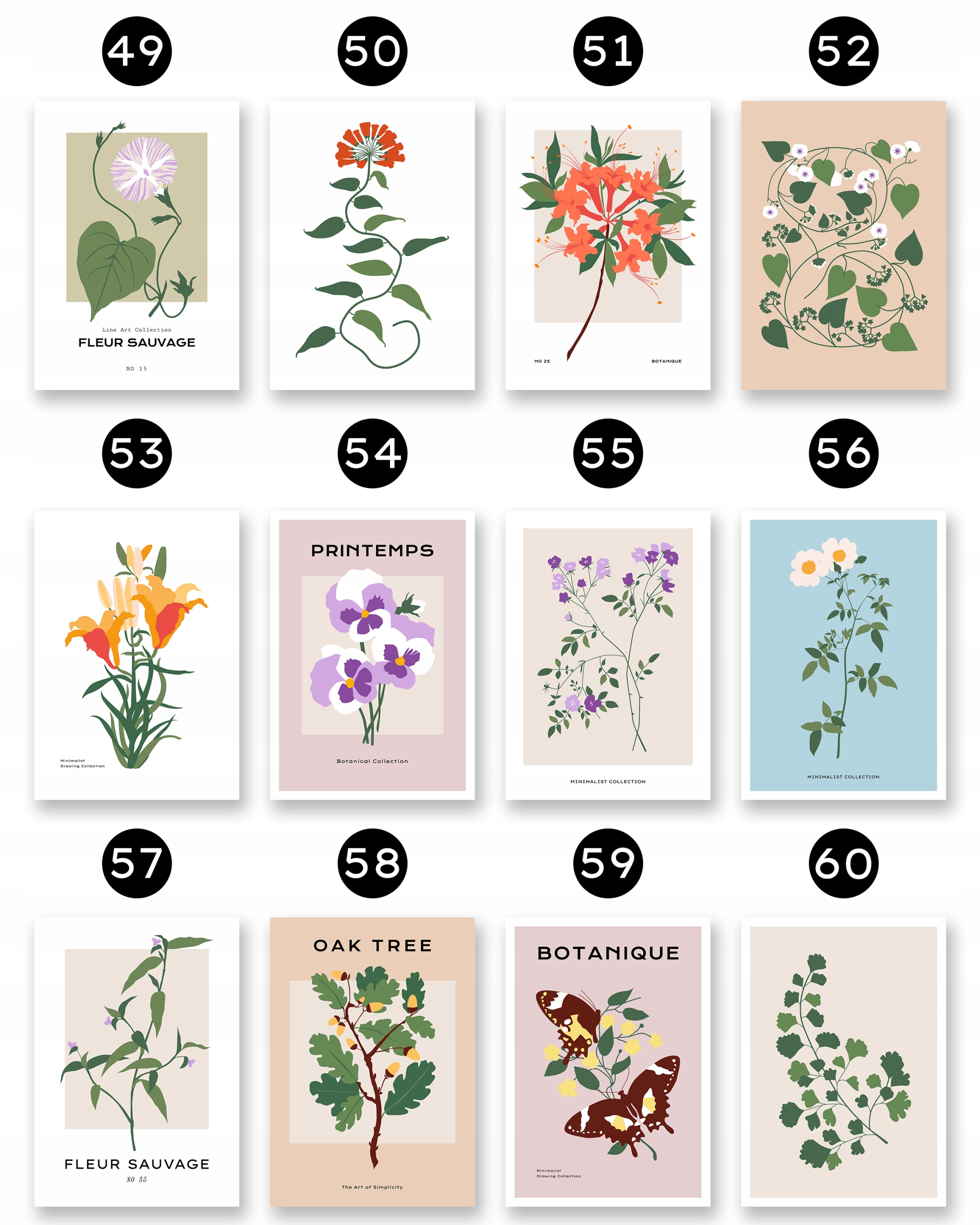 PLAKATY NATURA KWIATY ZESTAW 3 PLAKATÓW OBRAZ A3 Nazwa Murles Kwiaty 2