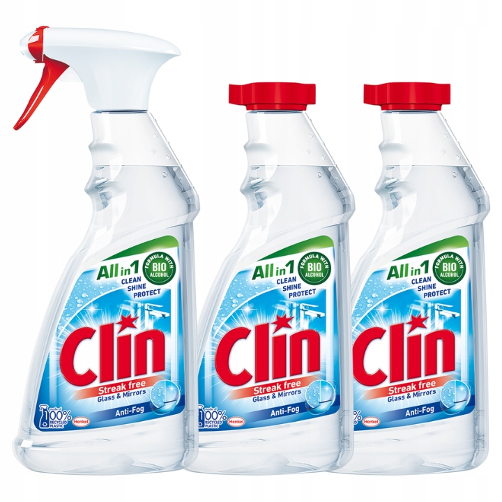 

Clin Płyn do Mycia Szyb Antypara 500ml 2x Zapas