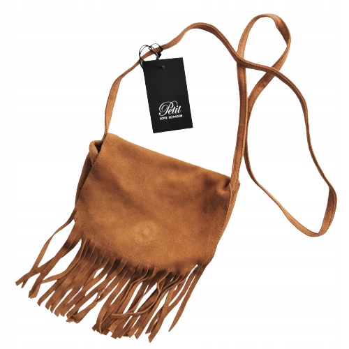 

Mała torebka zamszowa brąz frędzle sofie schnoor