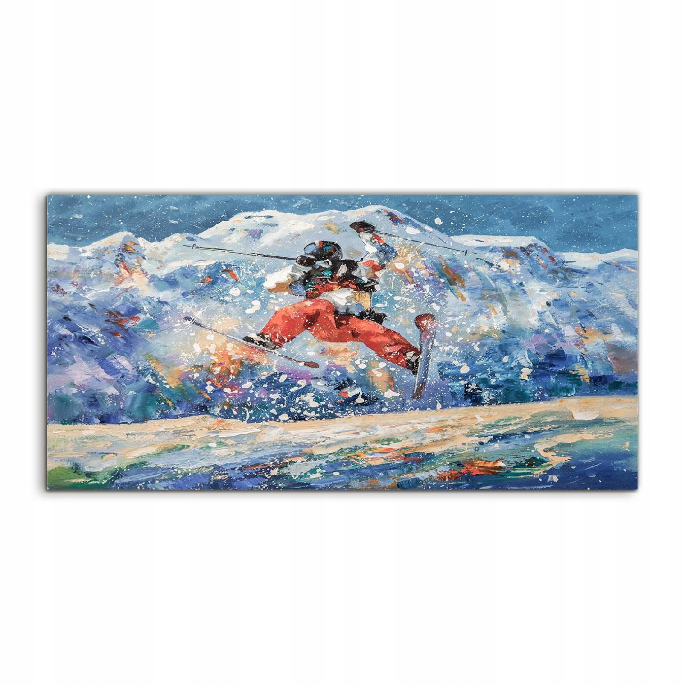 Akrylový obraz 100x50 na stenu Lyžiar Zima Sneh