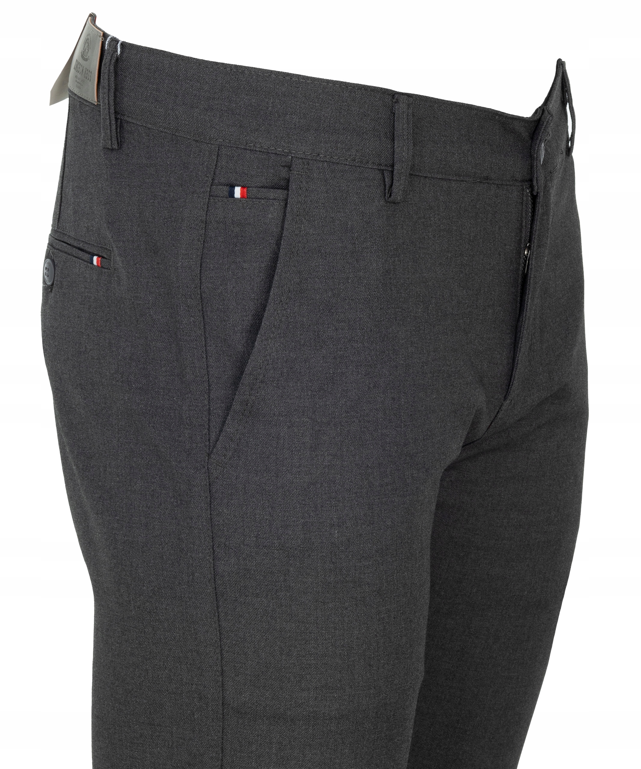 SPODNIE MATERIAŁOWE ELEGANCKIE CIEMNO-SZARE GŁADKIE W39 L30 Rozmiar 39/30