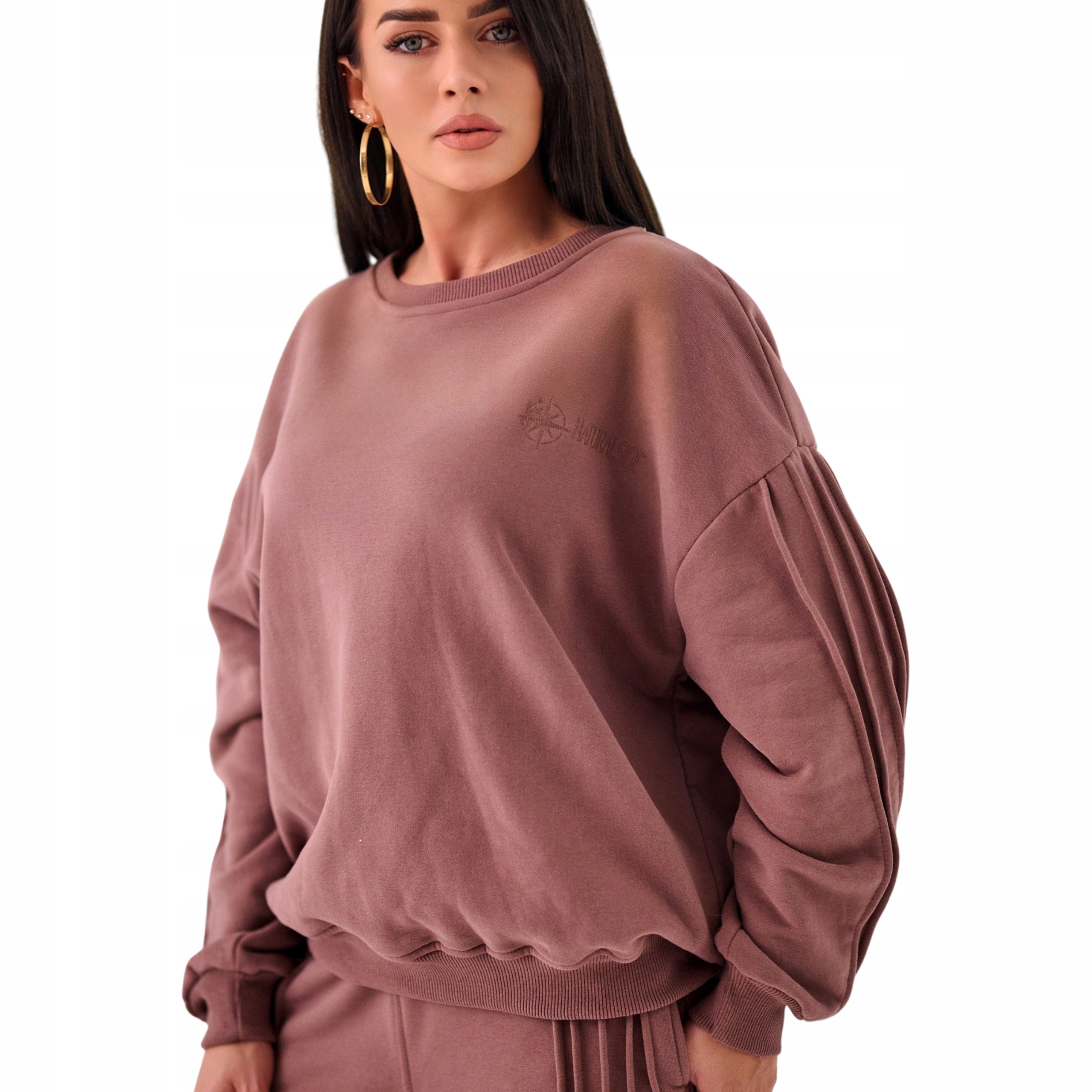 Dámská oversize Mikina s Premium prošíváním jako dárek hnědá Xs/s