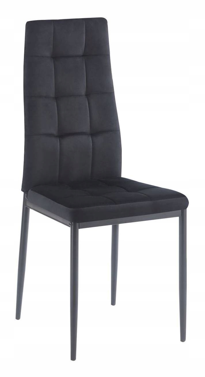 Krzesło Kuchenne Soft Chic Czarne Salonowe Tkanina Velvet Biurowe