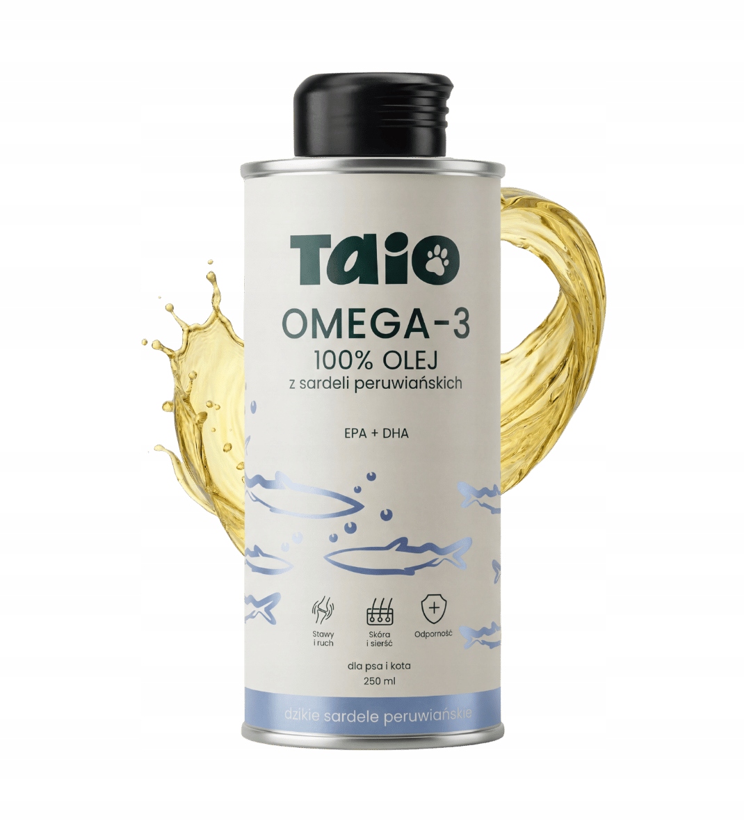 Olej Omega-3 z Sardeli Peruwiańskiej dla psa i kota 250ml 32% Epa+dha TAiO