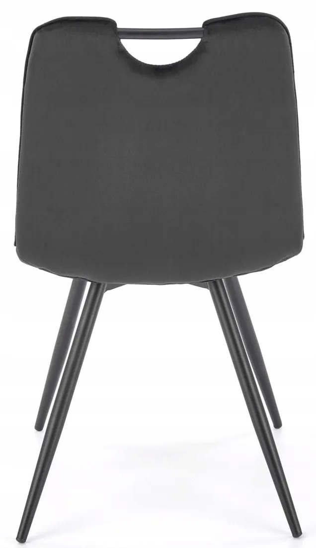 Krzesło K521 Czarne Aksamitne do Jadalni Metalowe Szerokość siedziska 46 cm