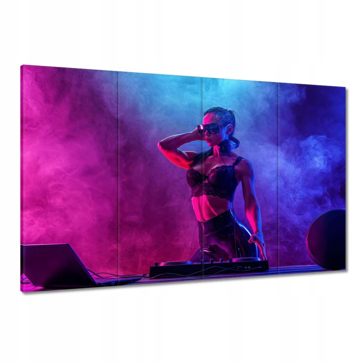 Obrazy 120x80 DJka Žena Dj Dým Pár