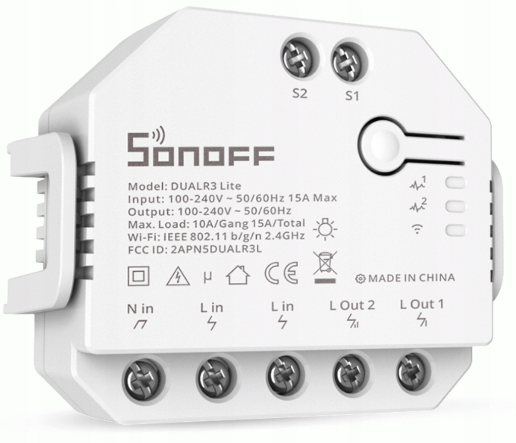 

Sonoff Dual R3 Lite 2kanałowy sterownik rolet WiFi