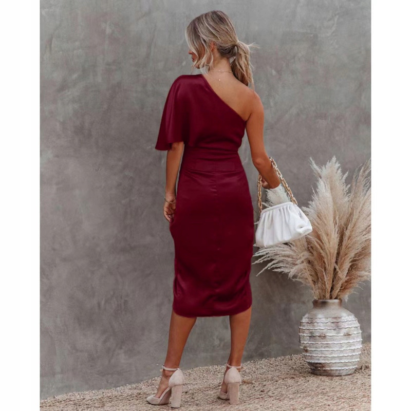 ELEGANCKA ŚLICZNA SUKIENKA ASYMETRYCZNA WESELE BAL Rozmiar M