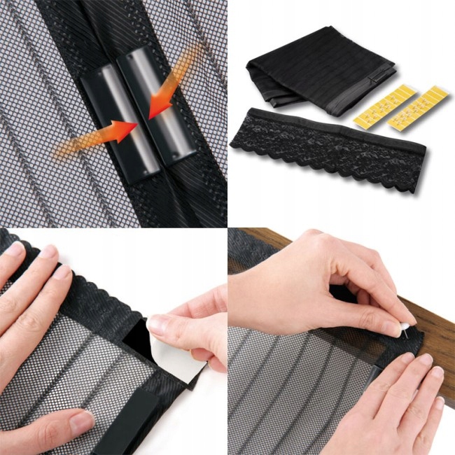 BIAŁA MOSKITIERA MAGNETYCZNA DRZWIOWA 140X280CM Wysokość maksymalna 280 cm