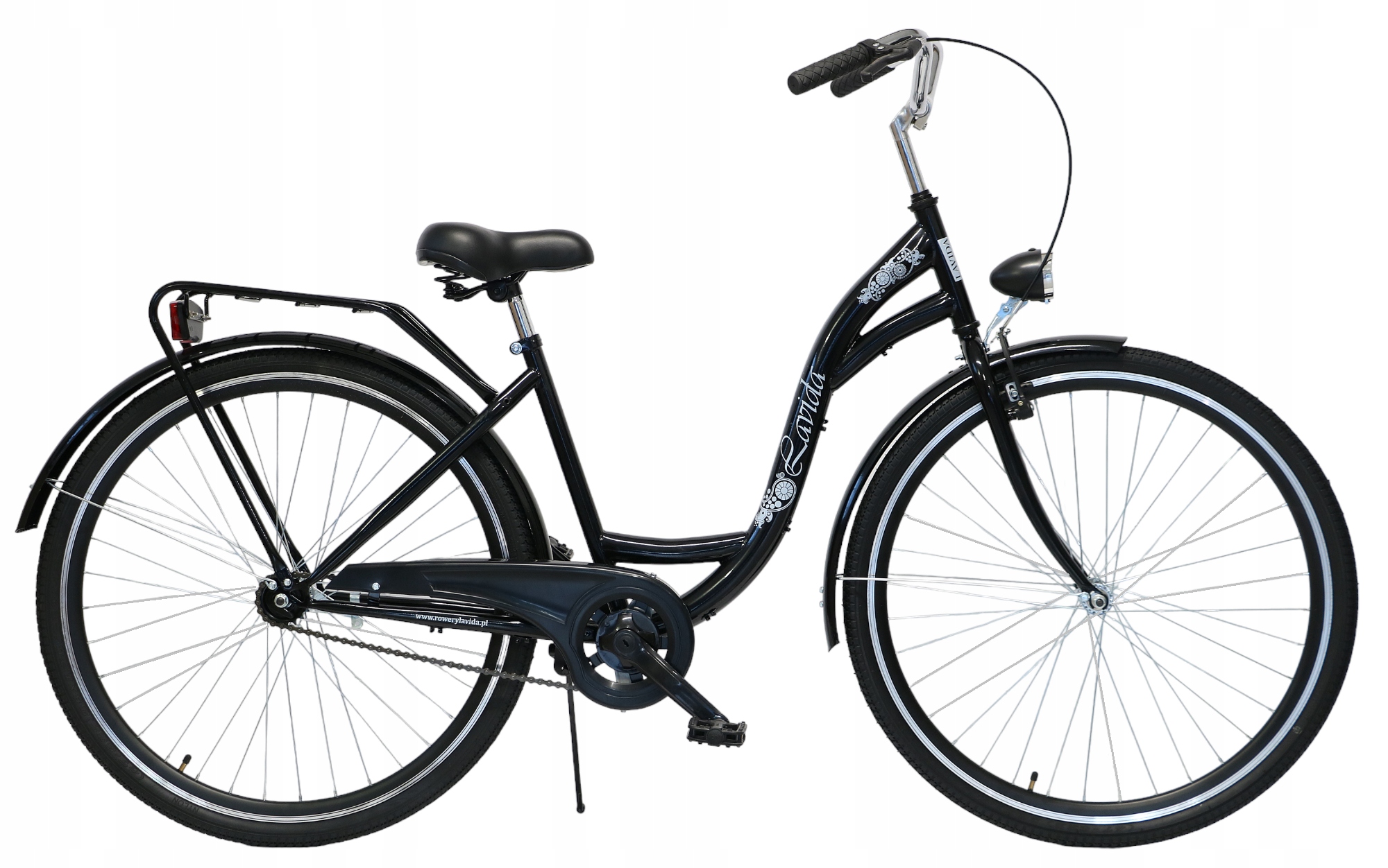 Czarny Rower Miejski Damski 28" Cali Lekki Damka Polski Hamulec Torpedo