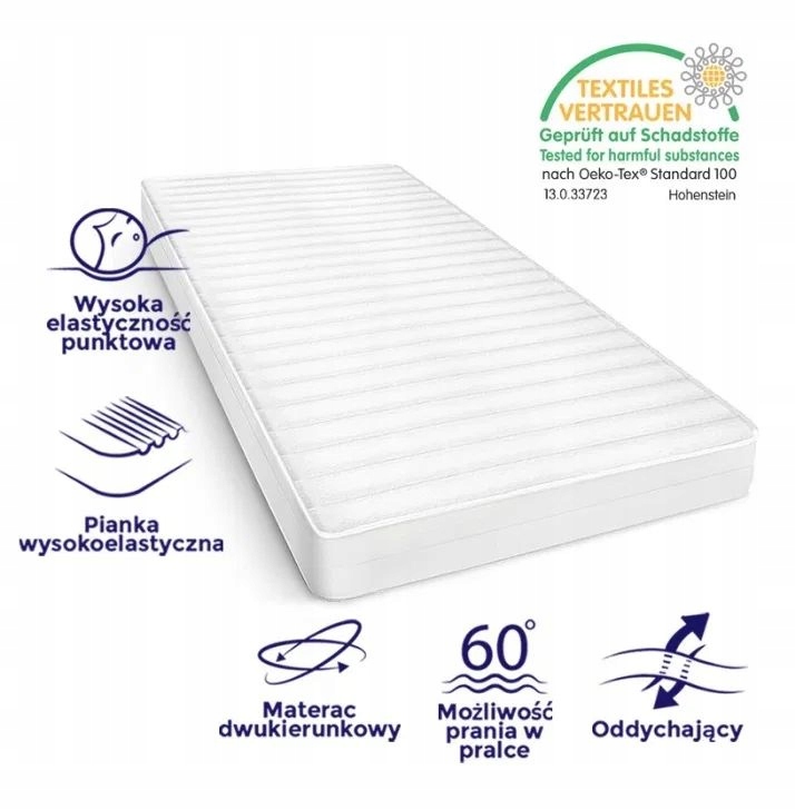 Materac AGNET 80x160x10cm + Pokrowce ATEST