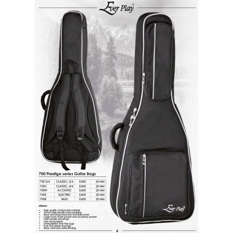 700B Pokrowiec do Gitary Basowej 20mm Ever Play Przeznaczenie gitara basowa