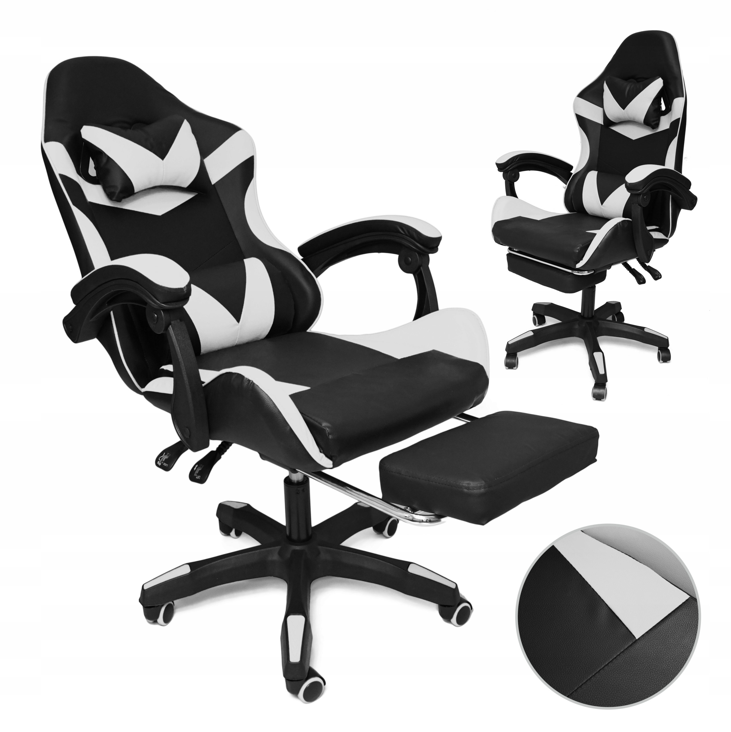 Otočná Počítačová Herná Stolička Pre Hráčov S Ergonomickou Podnožkou