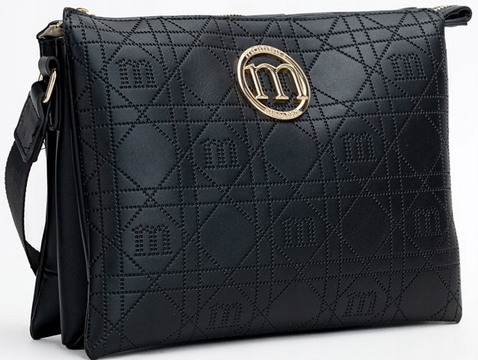 Monnari Torebka Damska Listonoszka z logo Kolekcja Premium Czarna