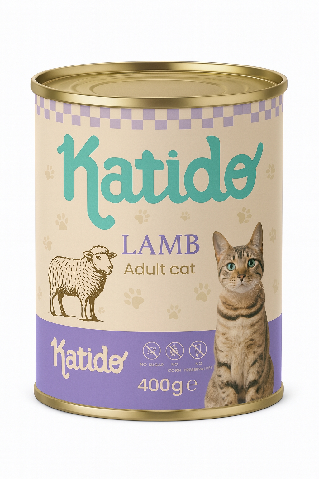 Katido Premium mokré krmivo pro kočky Adult Jehněčí konzerva 6x400 g