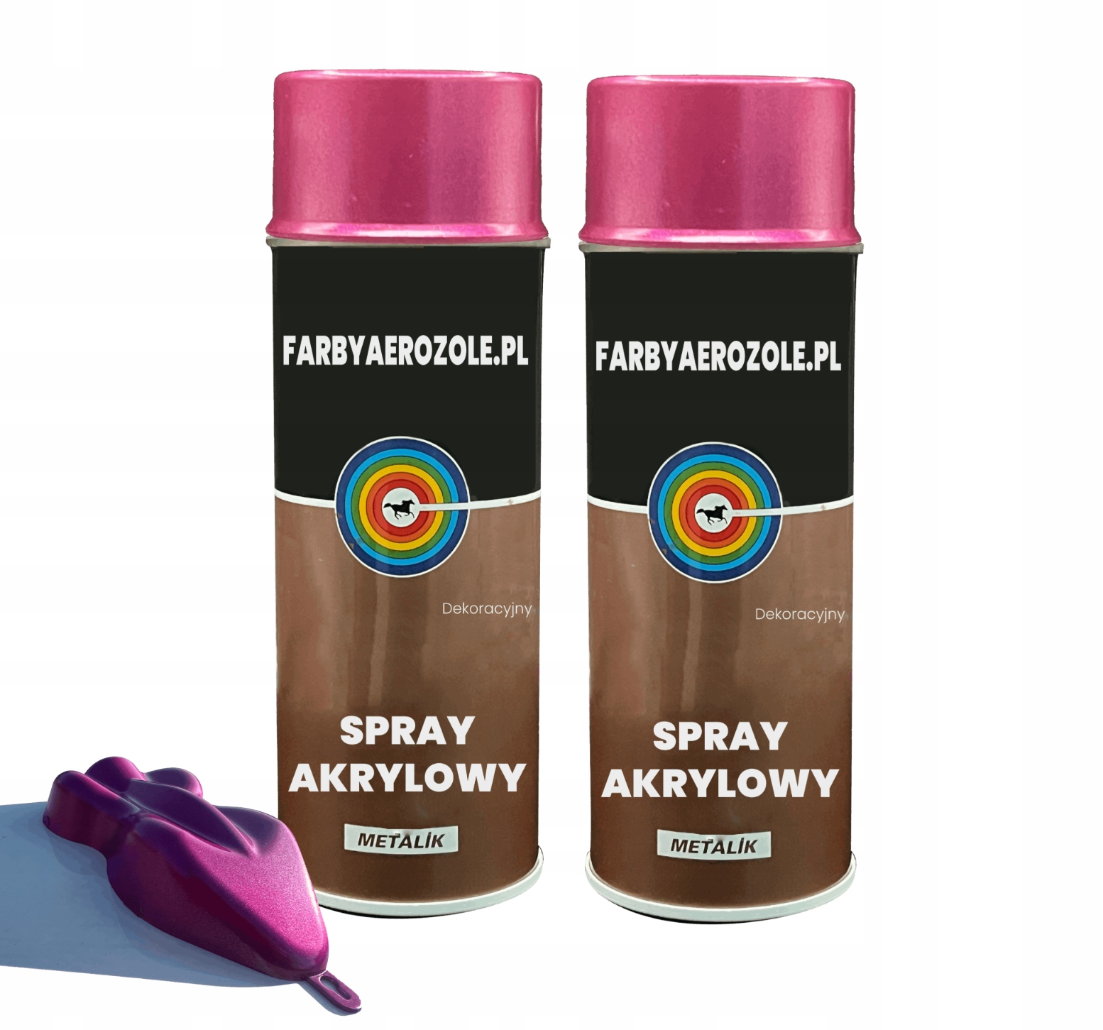 2x Lakier Akrylowy Metalik Dekoracyjny Spray S352 Różowy 400ml