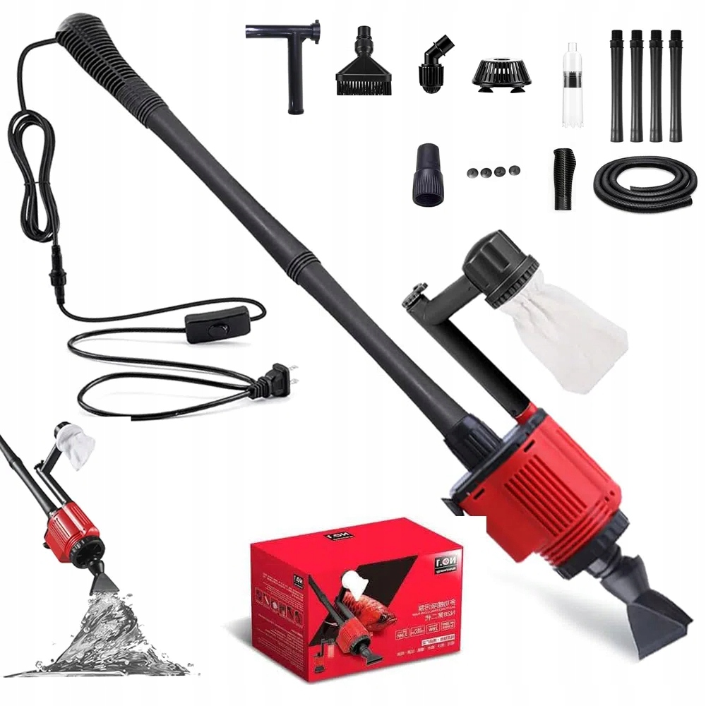 Levně Elektrický Vysavač Kalů Do Akvária 6V1 Vhodný Pro Výměnu Vody 28W 1800L/H