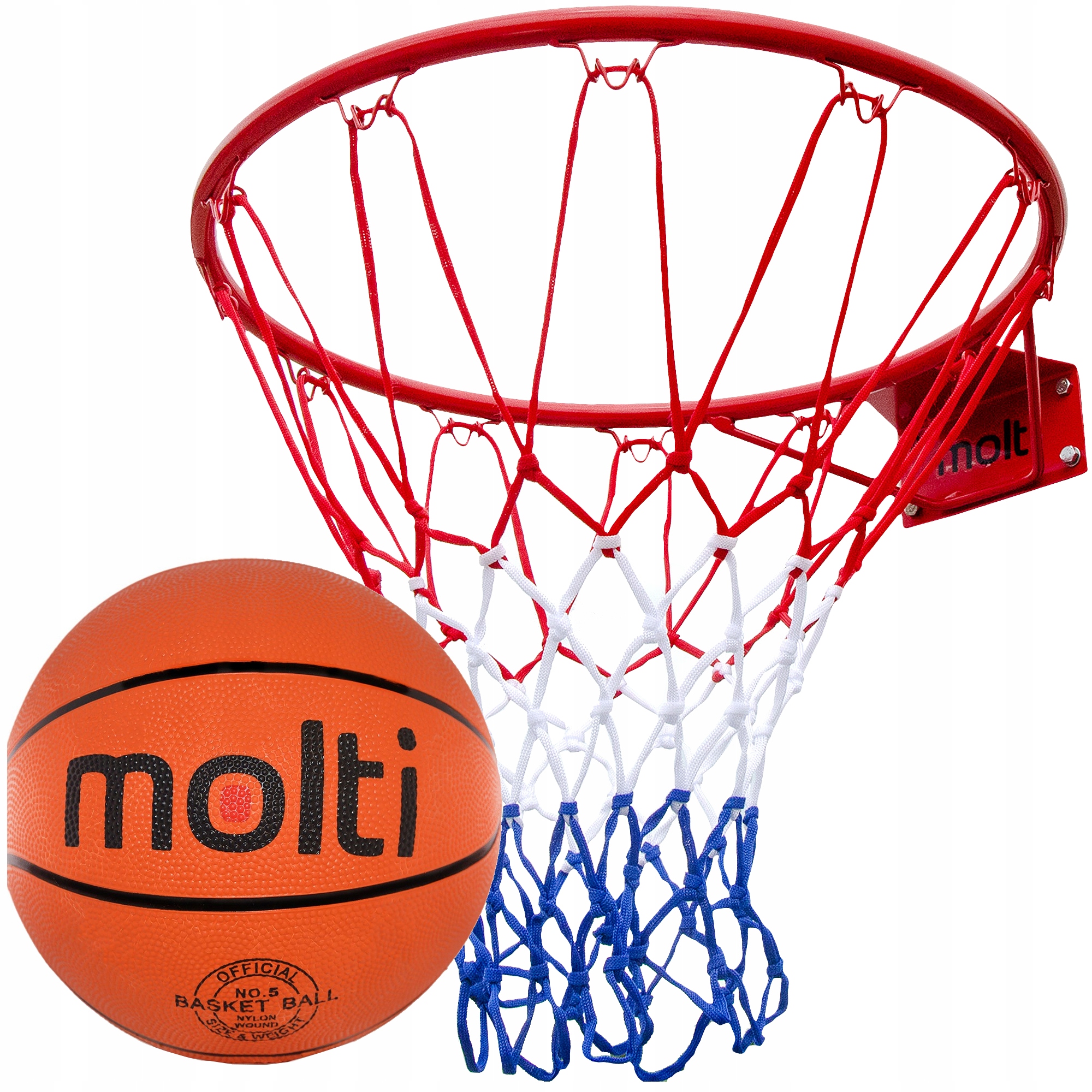 DUŻA OBRĘCZ + PIŁKA KOSZYKOWA DO KOSZYKÓWKI KOSZA SIATKA KOSZ DO GRY ZESTAW