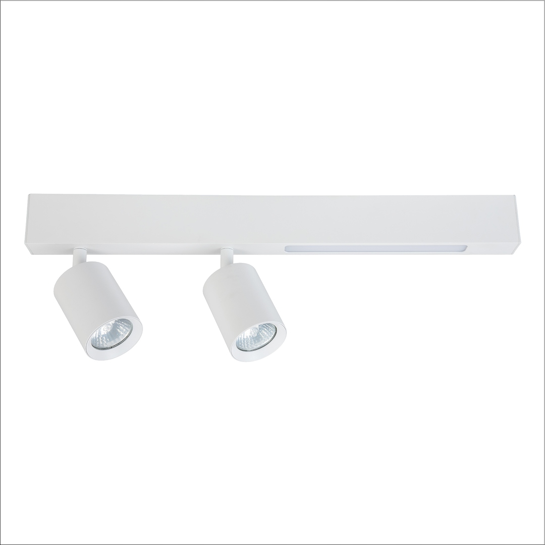 stropní svítidlo Led trojitá bílá podlouhlá 50 cm 2 reflektory GU10 Milagro