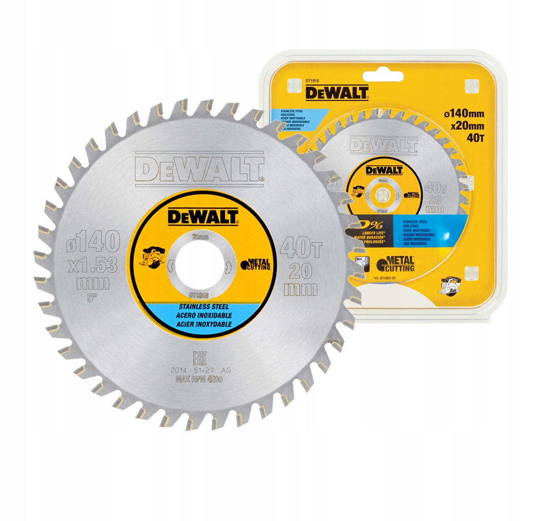 Kotouč na kyselinu 140x20 40T Inox DeWALT DT1918