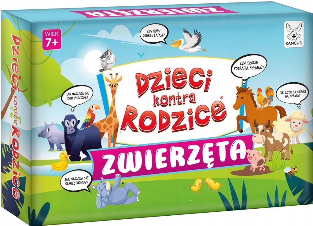 PLANSZOWE Gry Rodzinne Dzieci Kontra Rodzice ZWIĘRZĘTA Uczy SUPER ZABAWA EAN (GTIN) 5905320671075