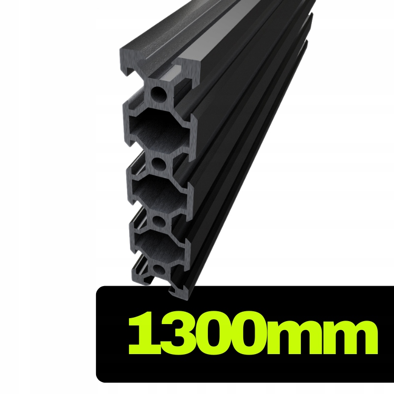 Hliníkový profil V-slot 2080 černý o délce 130 cm