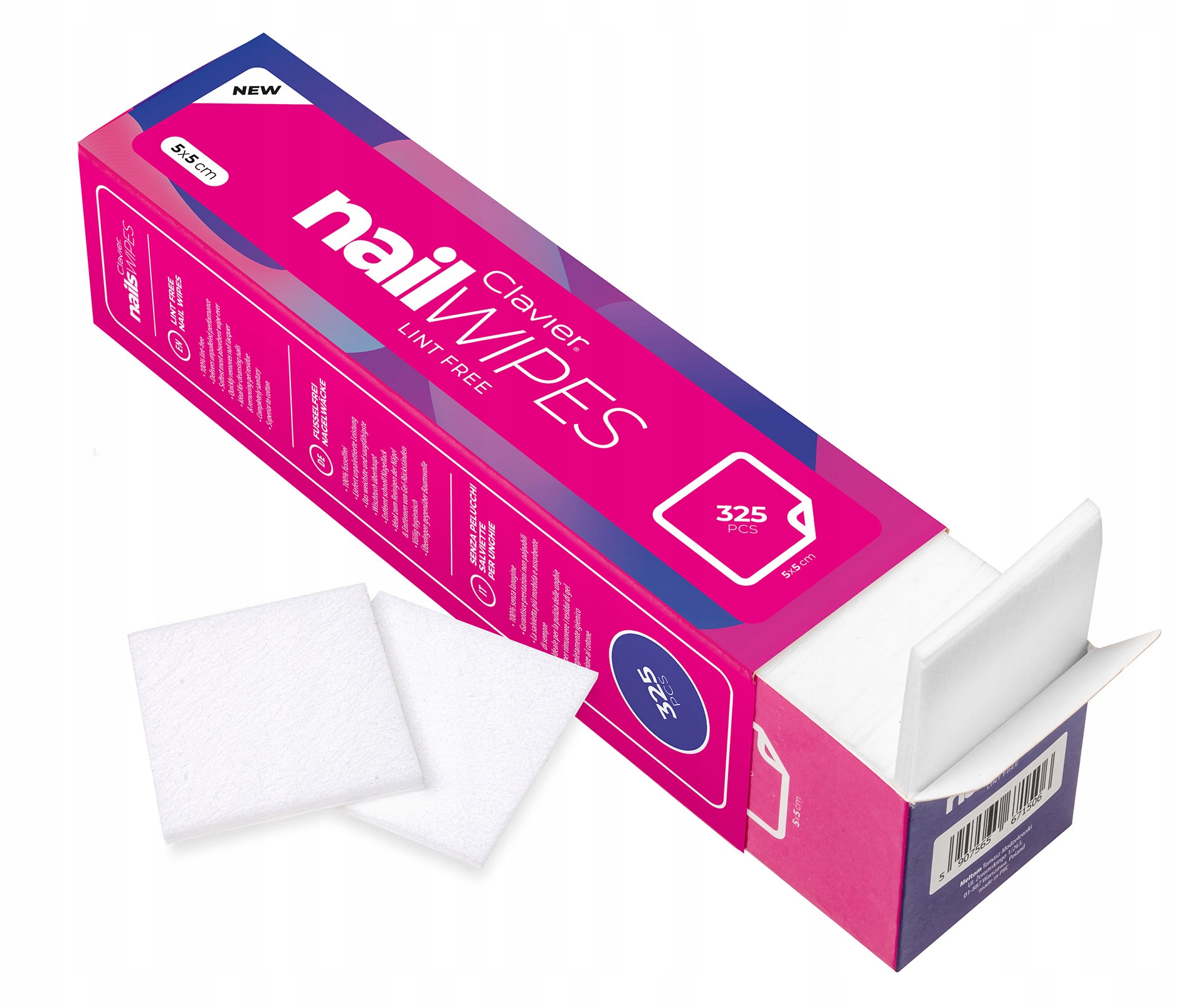 

Waciki Bezpyłowe Clavier Nailwipes Hybrydy x325szt