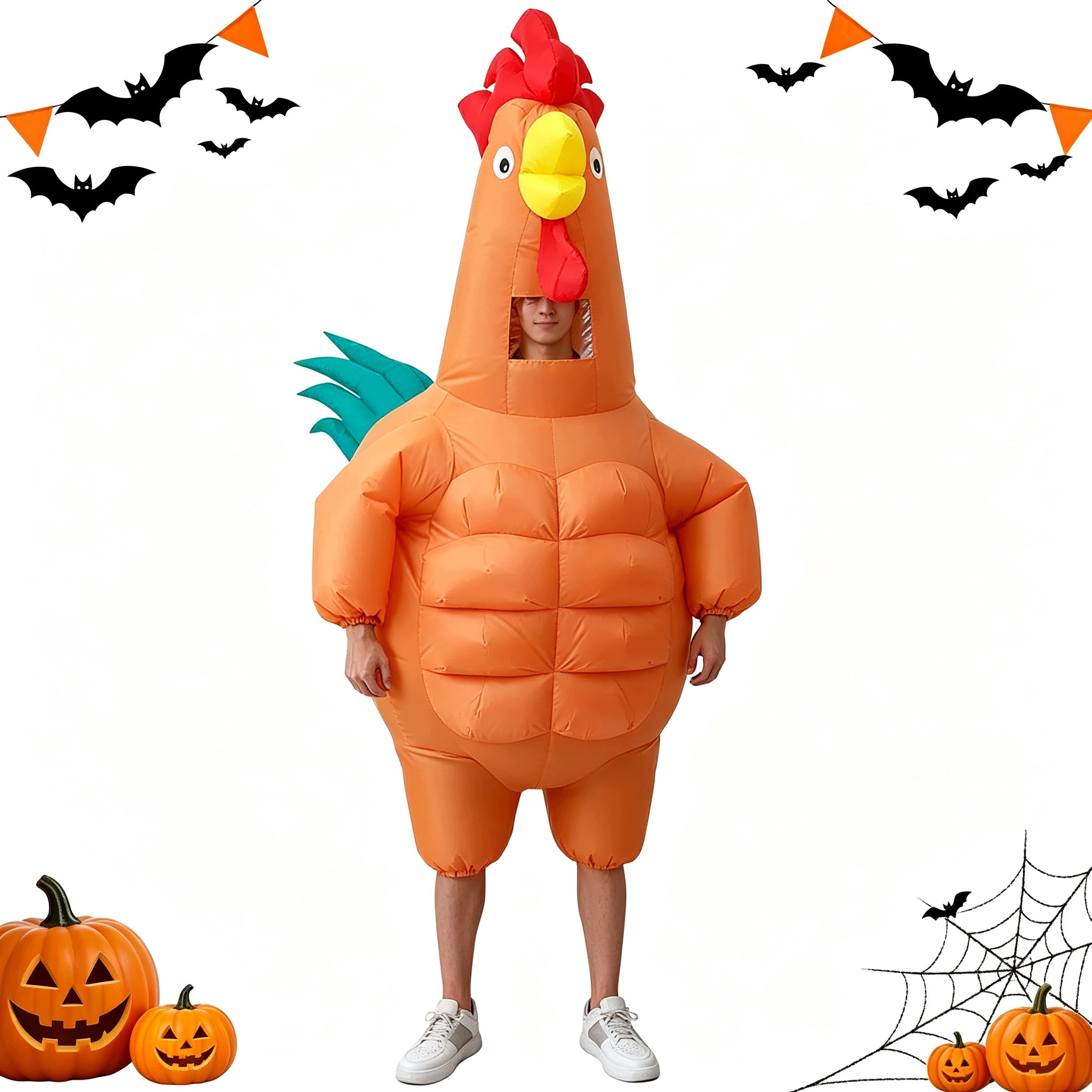 Kohoutkový kostým Bedee Nafukovací 150-190 cm s ventilátorem na Halloween