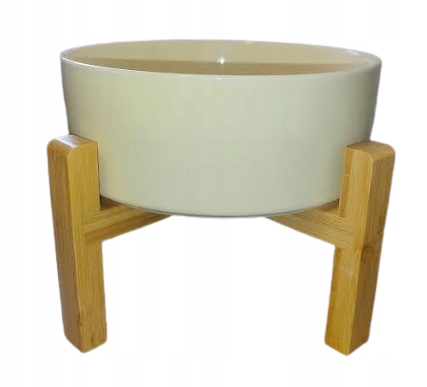 Miska Ceramiczna Dla Psa Kota Na Drewnianym Stojaku Zestaw 2x1800ml Solidny