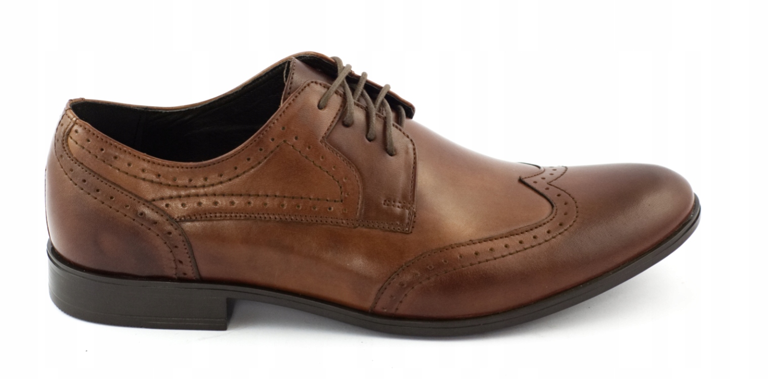 

Buty Wizytowe Męskie Skóra Polskie 5651 Brąz 41