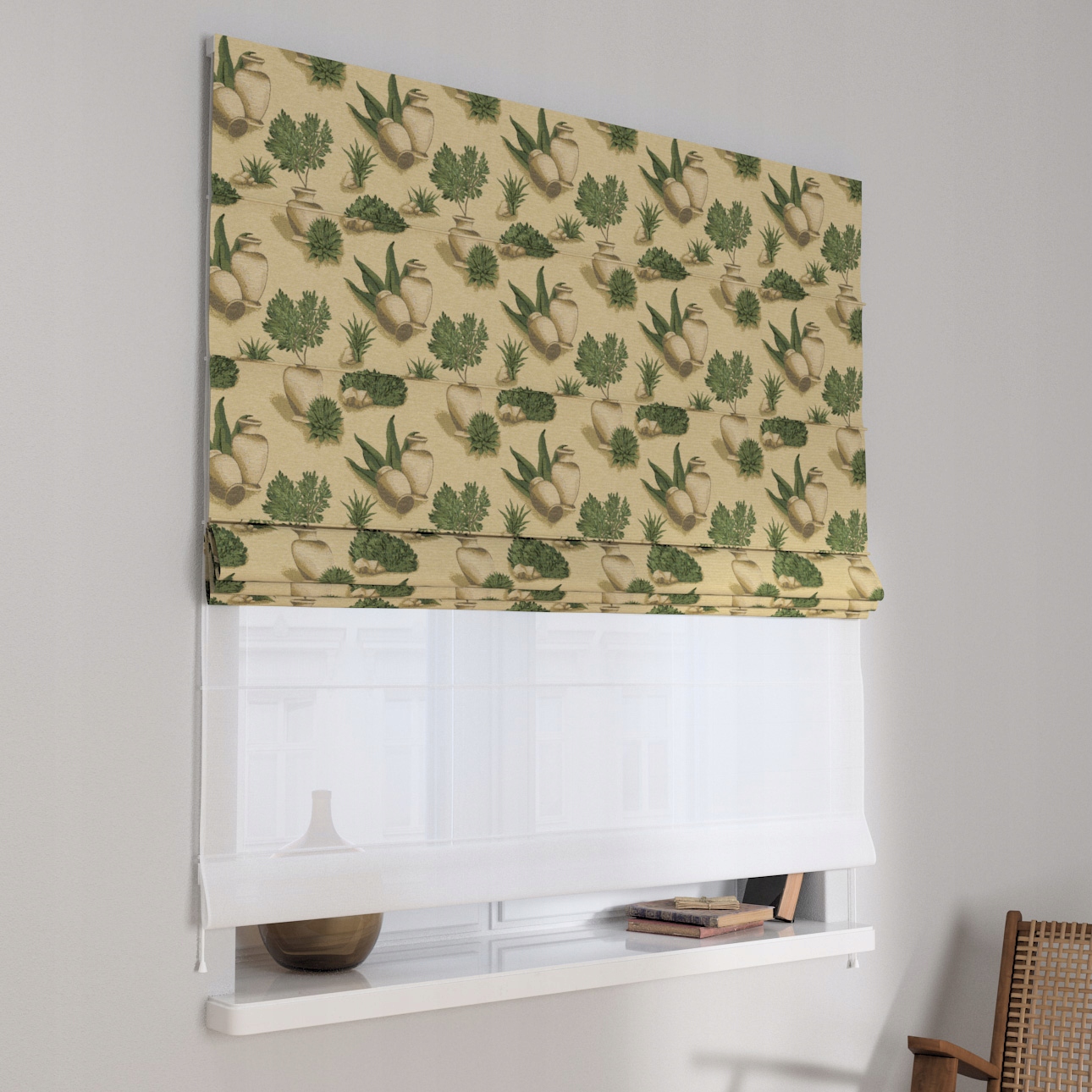 Hotová rímska roleta Duo 120 x 150 cm zelená