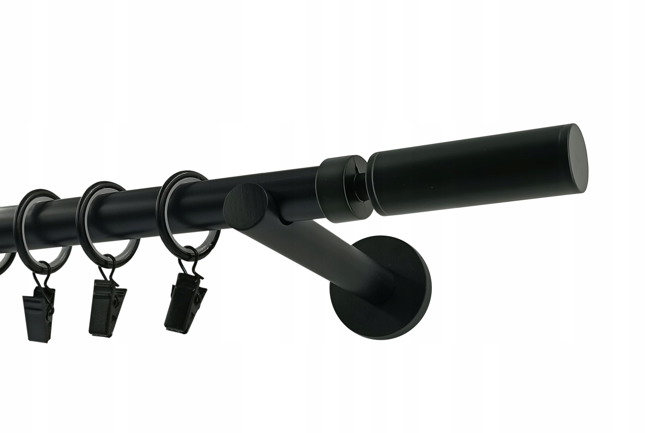 Jednoduchá garnýž Kovový 19 mm Černý Mat 360 cm Waldo