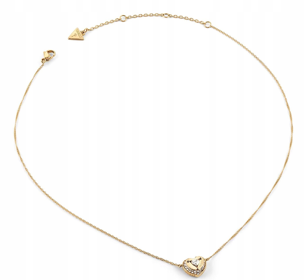 Ocelový Zlatý Náhrdelník Guess Till Morning Křišťály Srdce JUBN05549JWYGT