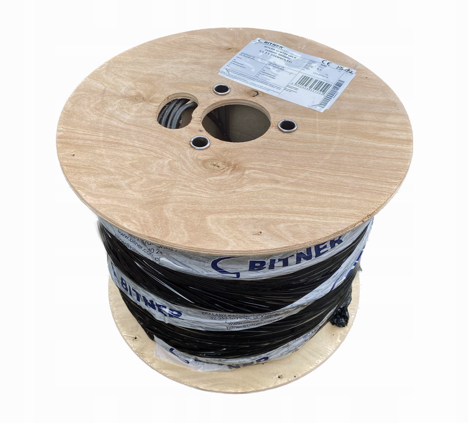 Kabel Utp Bitner kat. 6 zewnętrzny, ziemny, żelowany 500m (TI0054)