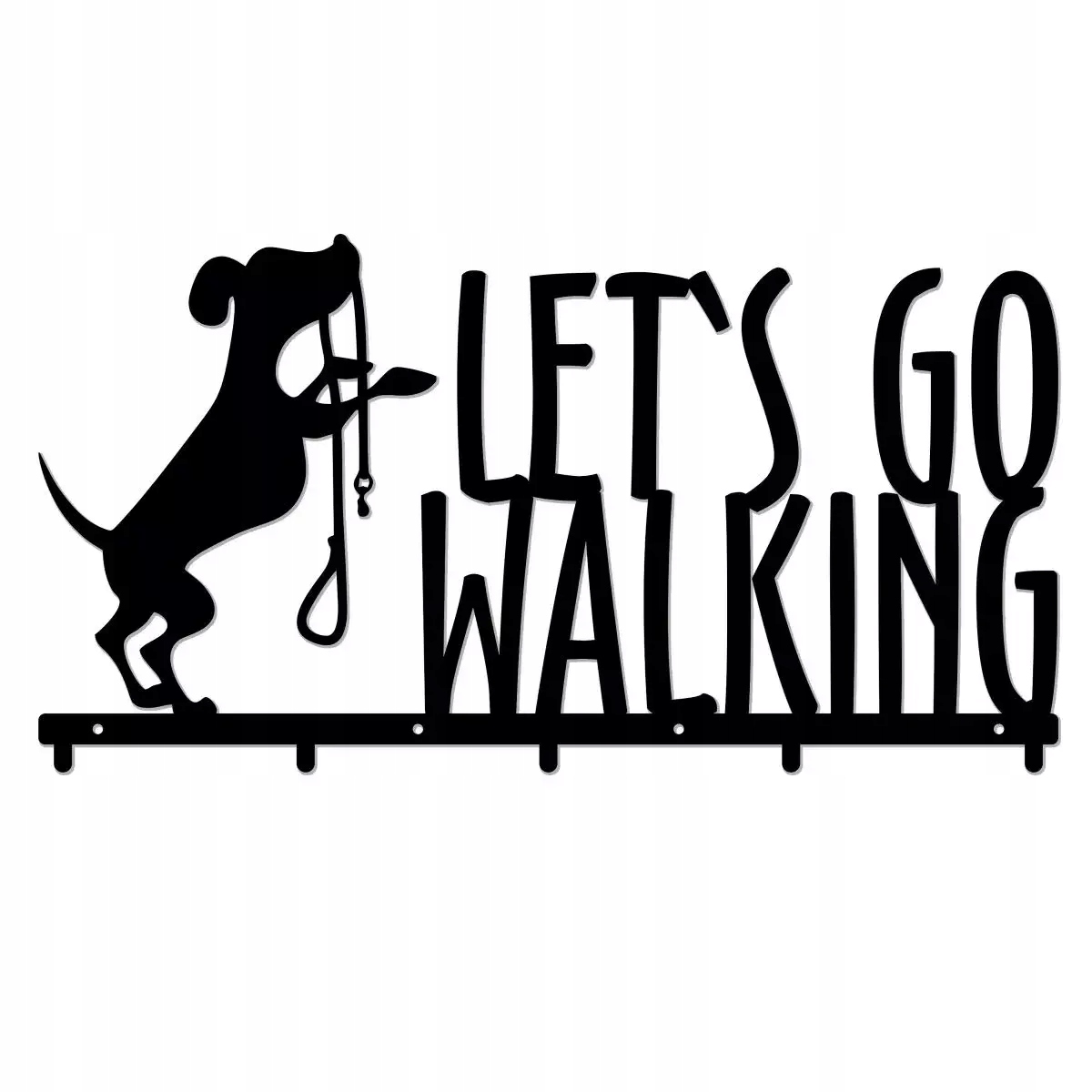Nástěnný Věšák Na Oblečení 60 cm Pevný Ocel 2 mm Pes Let's Go Walking