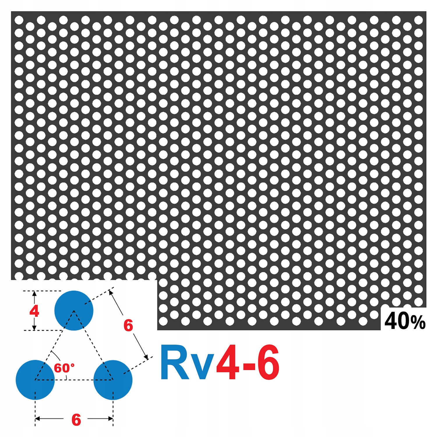 BLACHA PERFOROWANA SITO 200 x 200 1,5 mm 4 - 6 Kod producenta RV4615S-200x200