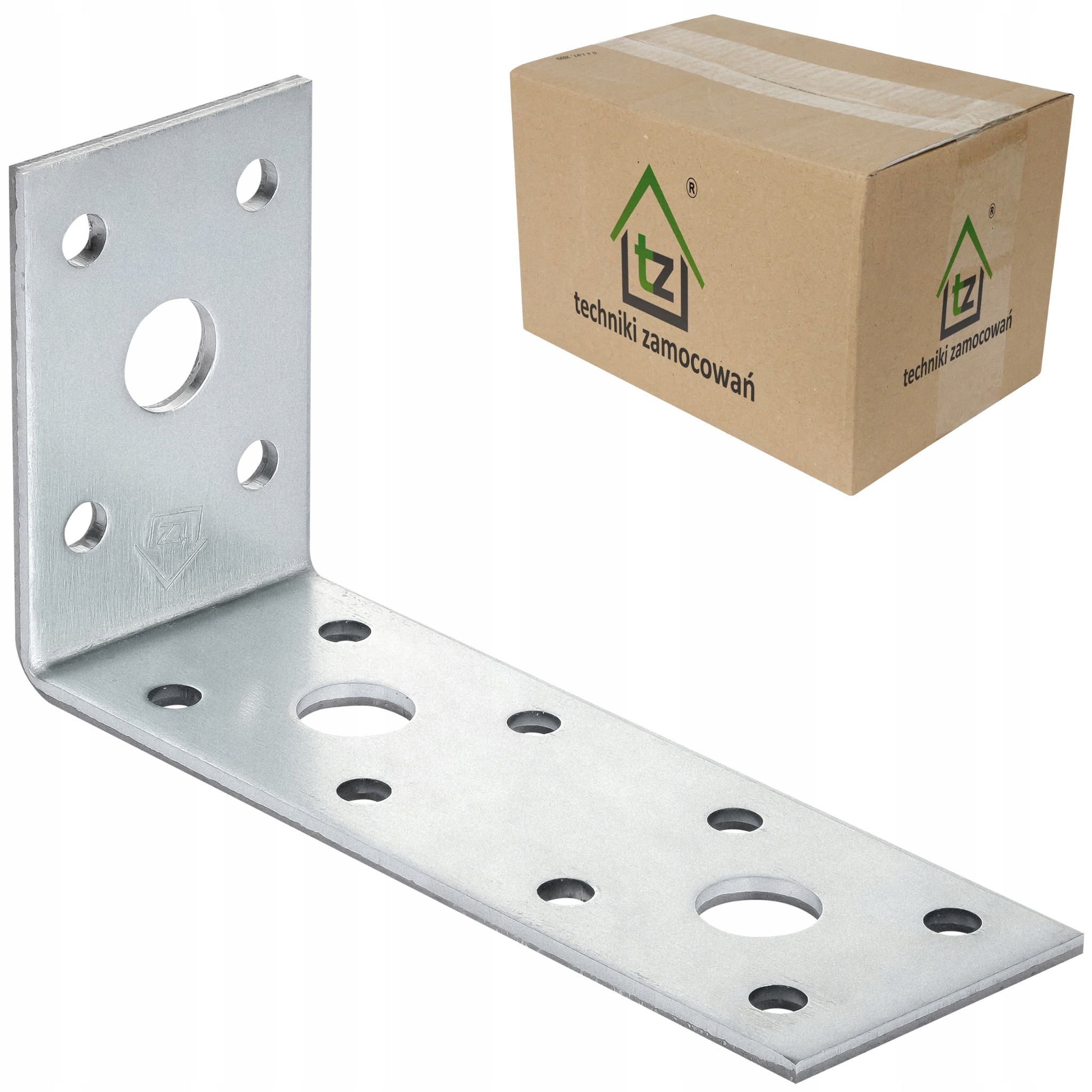 Perforované ocelové úhelníky 50x100x35 x 2,5 mm 50 ks spojovacích prvků KŁ6