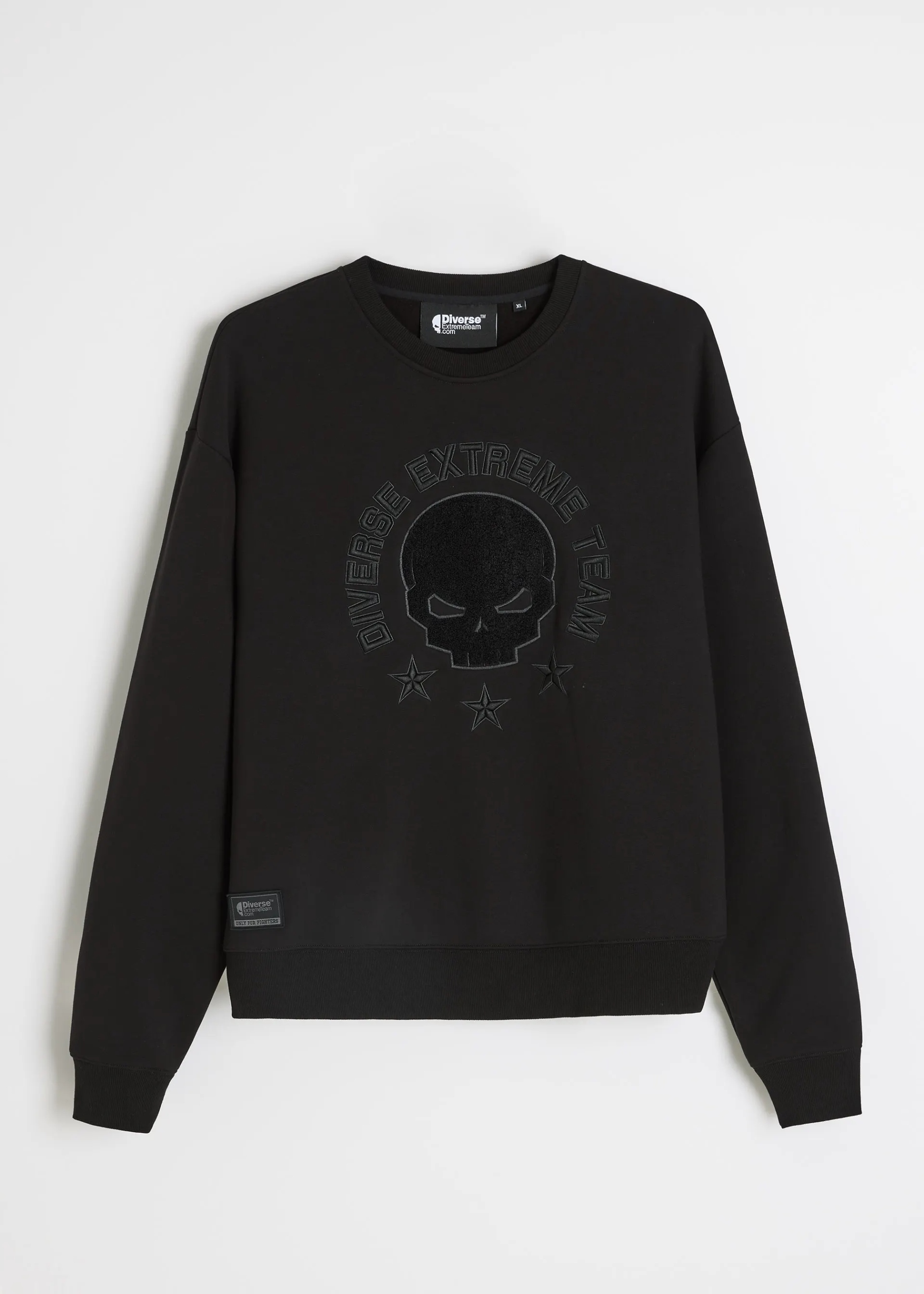 Bluza męska bez kaptura Diverse Dext Skull C1 Czarny XL