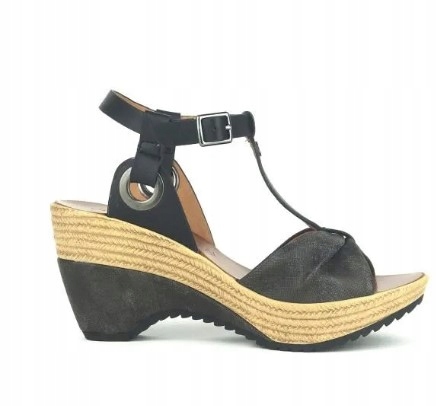 Chattawak Sandály Na Koturnu Se Zapínáním, Černé Na Léto, Velikost 36 Jnb