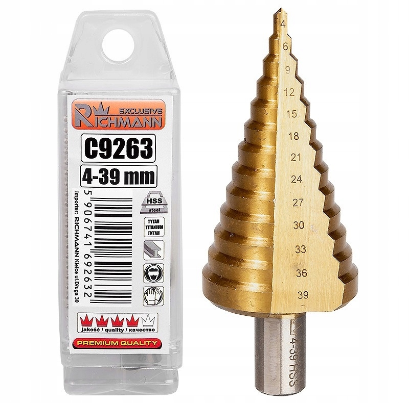 

Wiertło Stopniowe Metalu 4-39mm Hss Tytan C9263