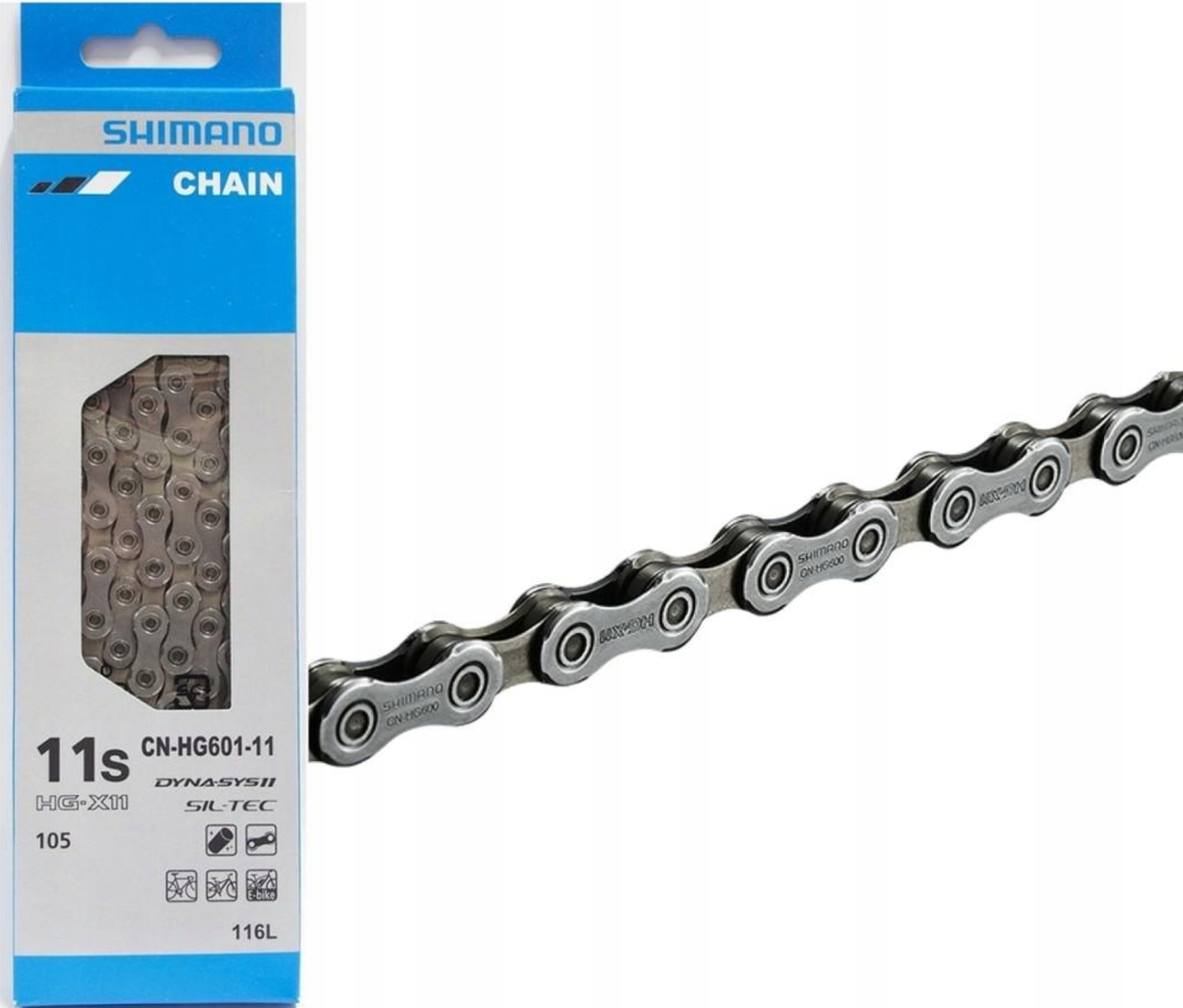 Łańcuch do roweru elektrycznego 11 rzędowy Shimano 11rz CN-HG601 116L