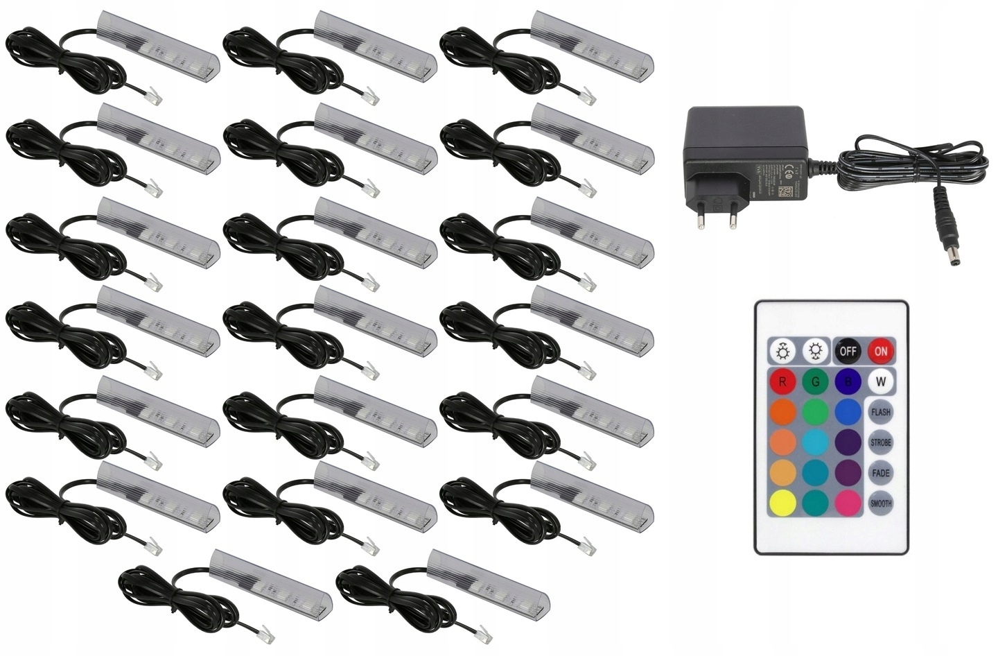20 x Rgb Led klipy pro polic skla, klip Komplet