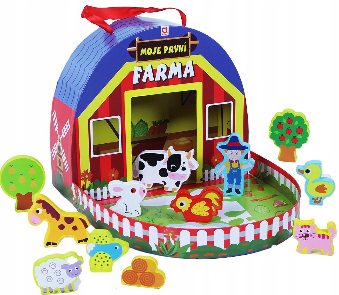 

Drewniana Farma W Walizce Figurki Zwierząt Stajnia