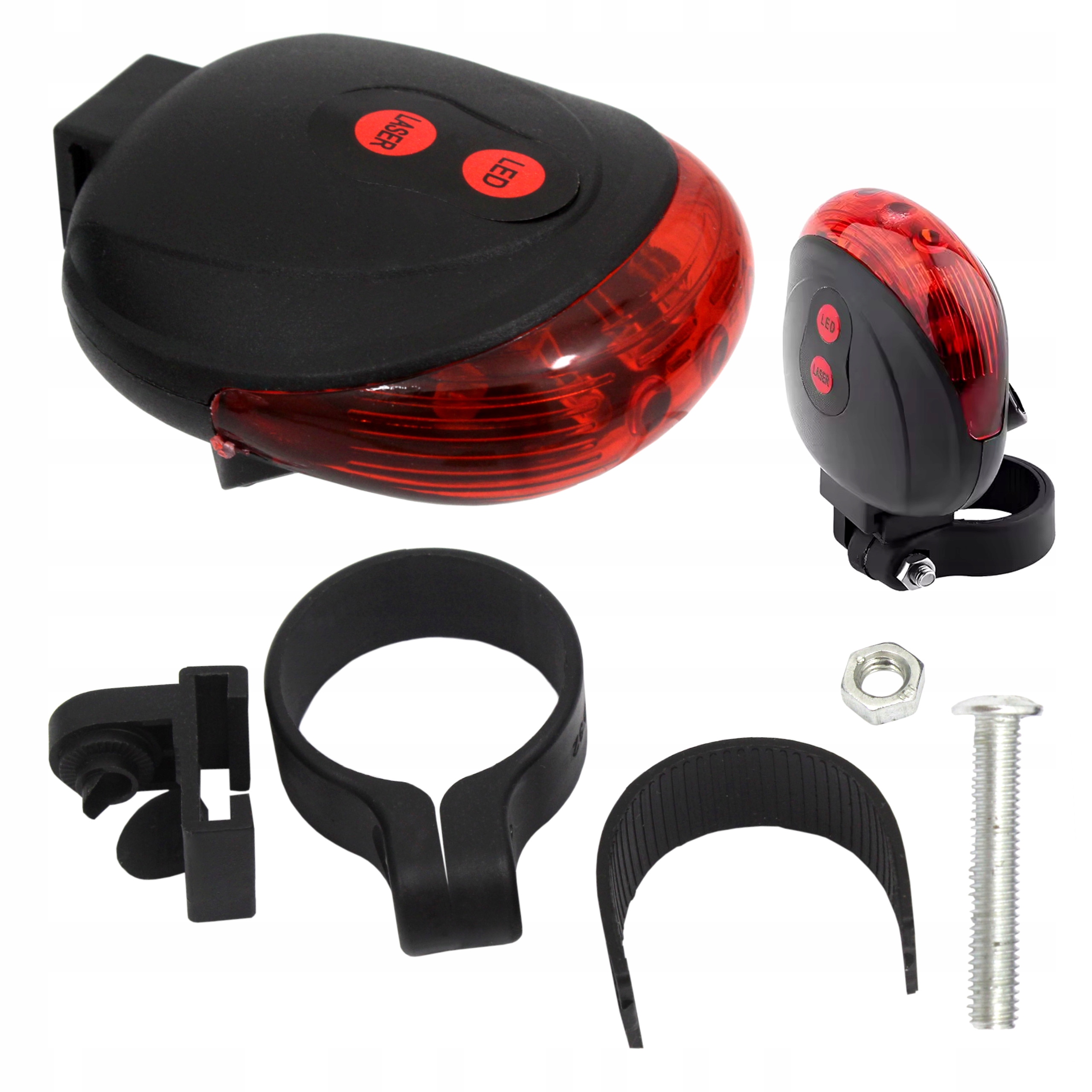 Lampka Lampa Rowerowa Led Na Tył 5 Led Laserowa do Roweru Czerwone Światło