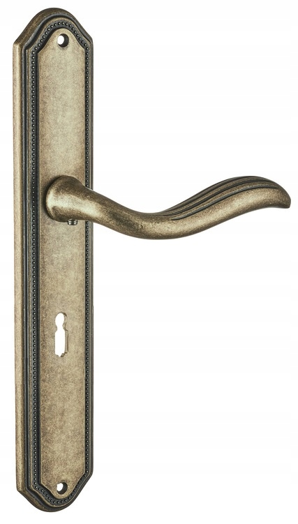 Klika na štítku s klíčem Hera patina 72 mm Schaffner