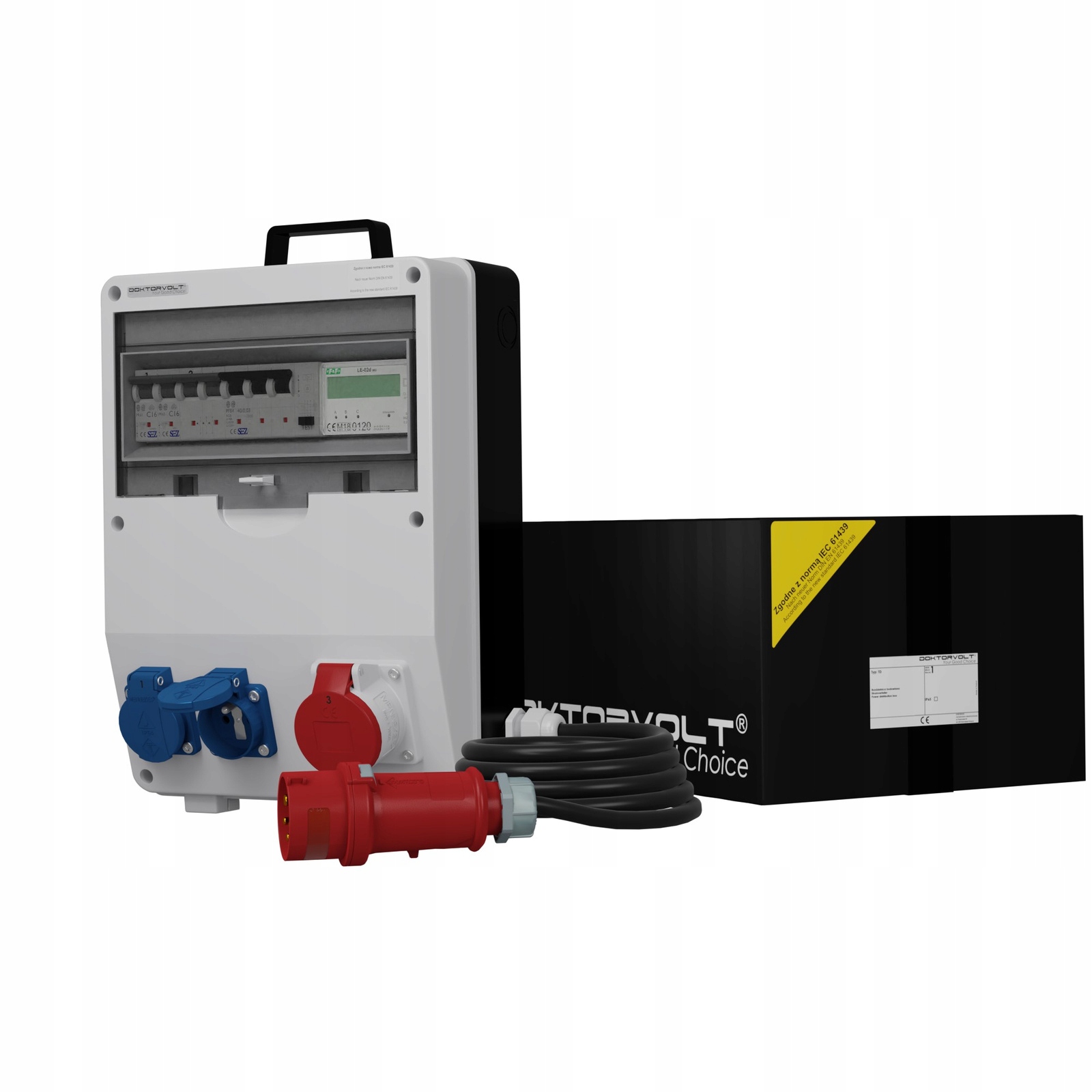 Rozvaděč s kabelem a měřičem spotřeby energie Td-s/fi Skh 16A 2x230V